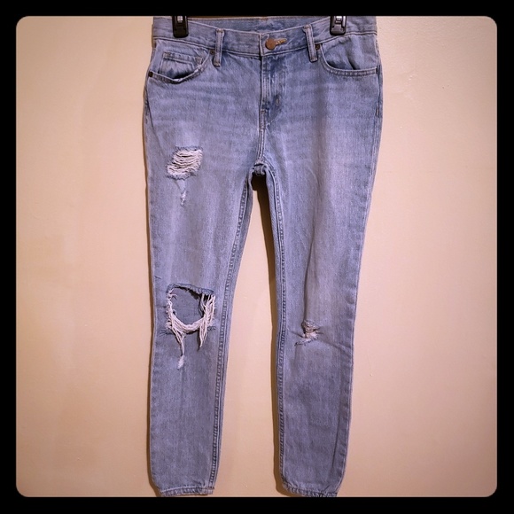 BDG Denim - BDG Slim Boyfriend Low Rise Distressed Blue Jeans